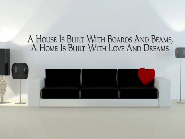 A house is built of walls and beams