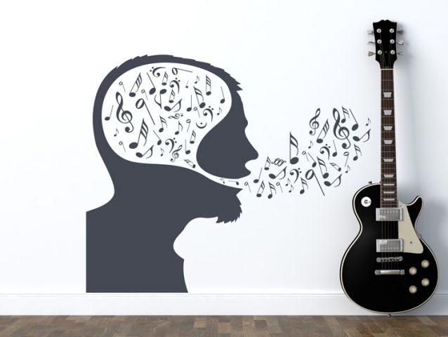 מוח מוזיקלי מדבקת קיר