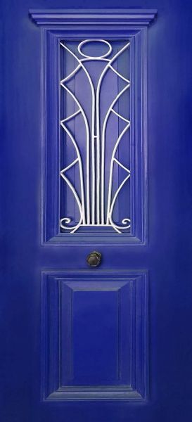 דלת יווני כחול עמוק