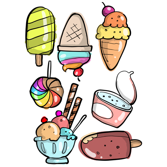 מדבקות | גלידות מתוקות
