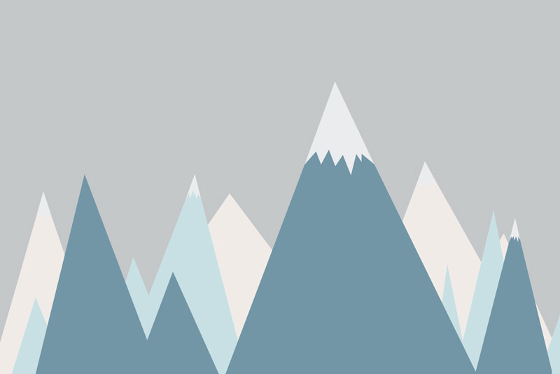 הרים מעוצבים בגווני כחול אפור