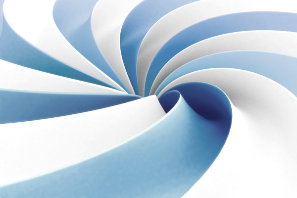 ספירלה תלת מימדית כחול לבן