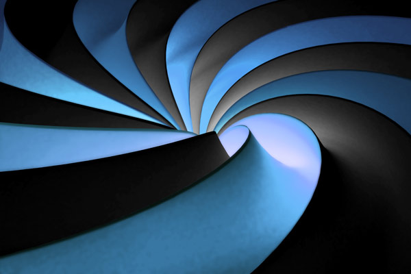 ספירלה תלת מימדית כחול שחור