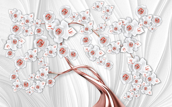 מדבקת טפט | פריחת ורדים גזע ברונזה