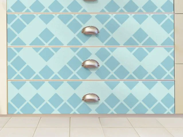 מדבקה לרהיטים ריבועים כחולים