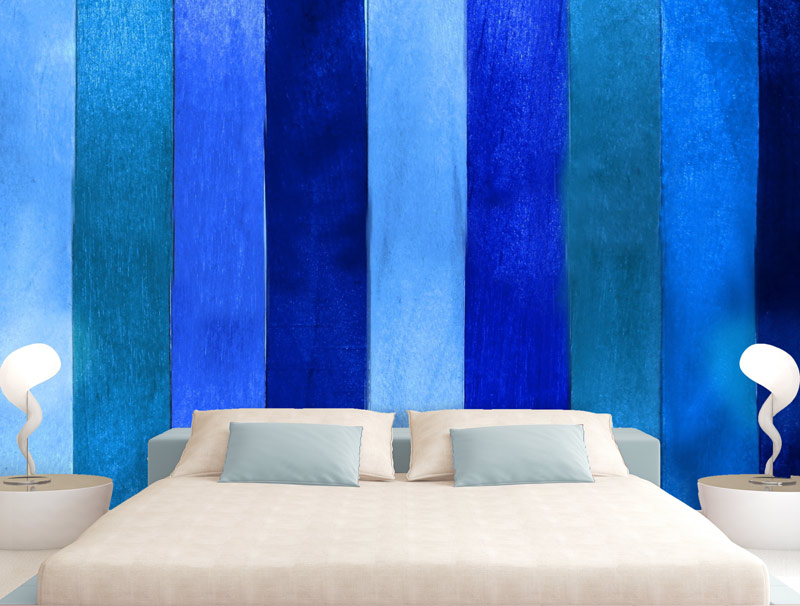 טפט לחדר שינה בסגנון עץ עתיק כחול