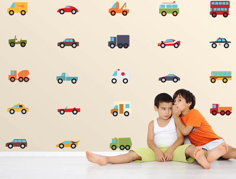 טפט רכבים מסוגים שונים לחדרי ילדים