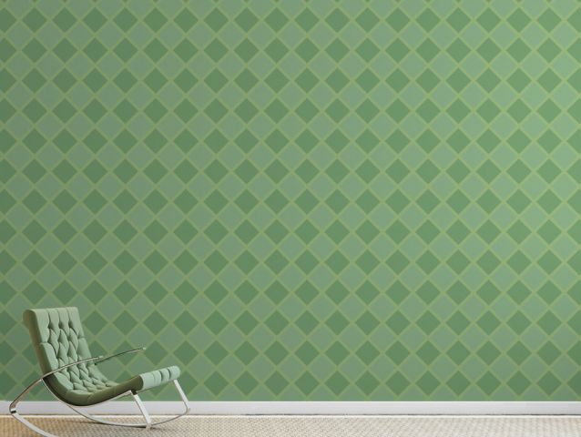מדבקת מעוינים ירוקים לסלון