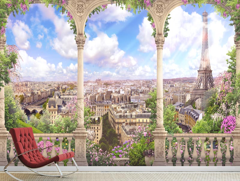 מרפסת מפוארת עם  נוף לפריז
