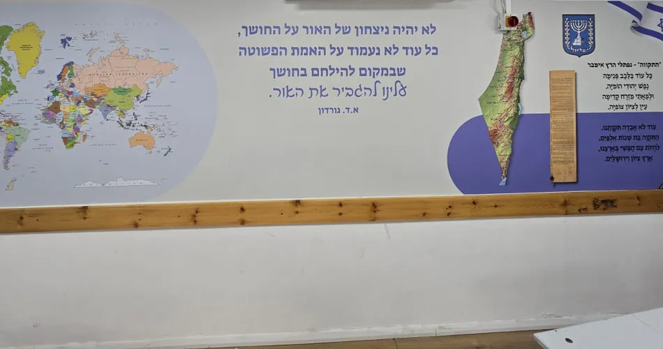 מדבקת טפט מעוצבת מפת עולם והמנון
