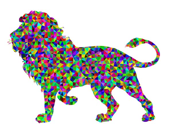 אריה צבעוני מעוצב