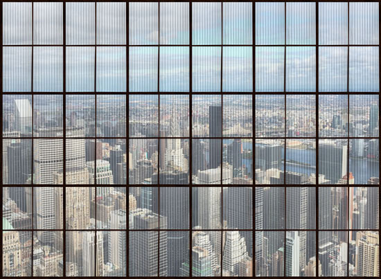טפט של ניו יורק דרך חלונות מטשטשים