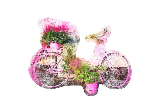 מדבקת אופניים בצבעי מים