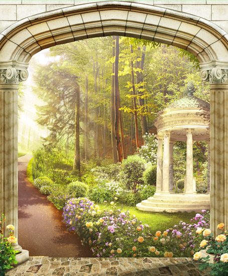 שער עם גן יפיפה
