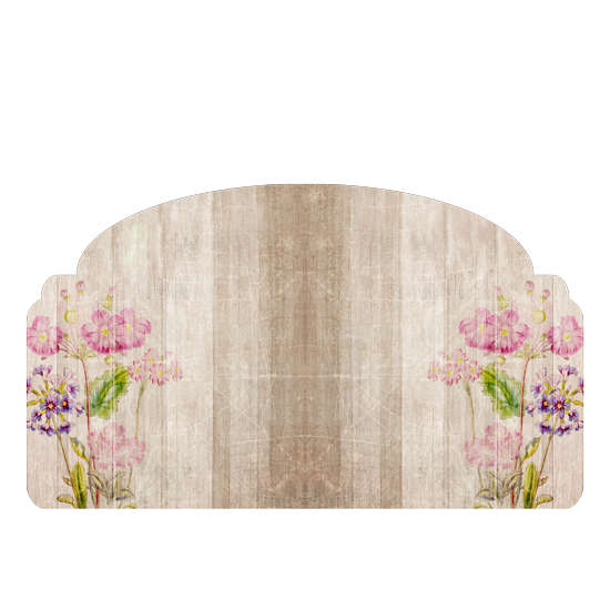 מדבקת ראש מיטה | טקסטורת עץ עם פרחים