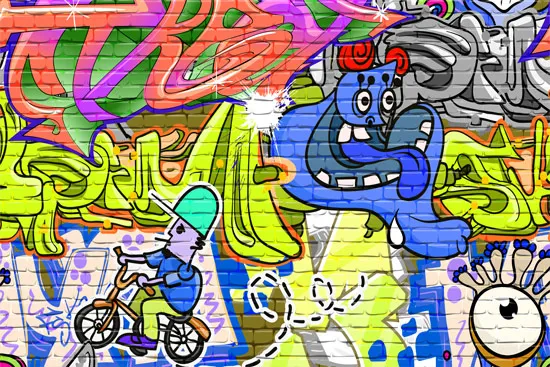 גרפיטי צבעוני משוגע