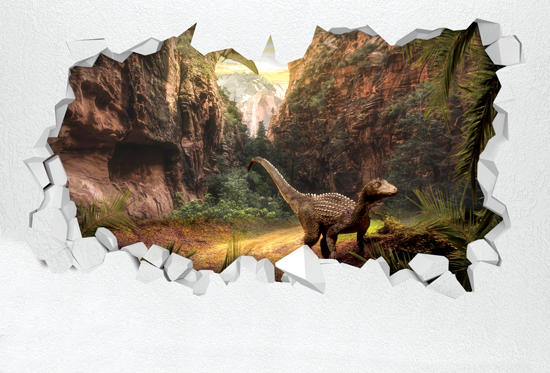 חור בקיר - דינוזאור סקרן