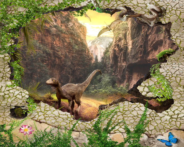 חור בקיר דינוזאורים