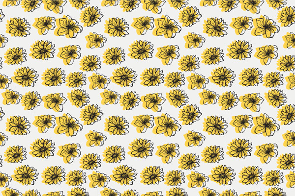 פרחים צהובים מאויירים