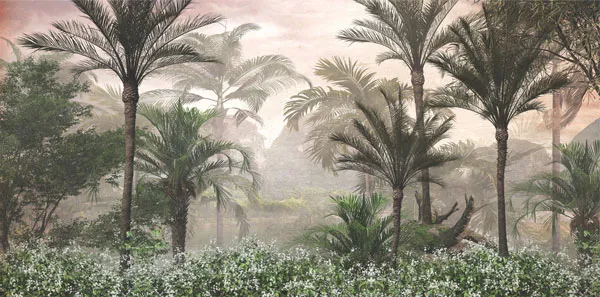 מדבקת טפט | דקלים בג'ונגל