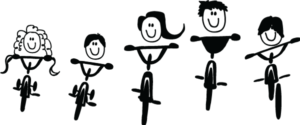 מדבקה לרכב | משפחה על אופניים