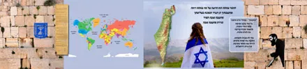 מדבקת טפט מעוצבת מפת עולם והמנון - תזכור שאתה הוא הרועה