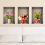 מדבקות נישה טוליפים וזר פרחים | StickDecor