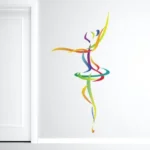 מדבקת קיר בלרינה צבעונית | StickDecor