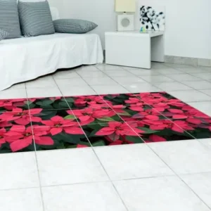 מדבקות לרצפה פרחים אדומים