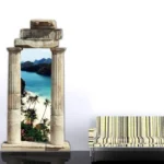 שער עמודים עתיק נוף ימי | StickDecor