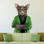 חתולה רצינית | StickDecor