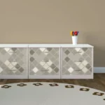 מדבקה לארונות ריבועים חומים | StickDecor