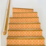 עיצוב למדרגות גלים בכתום | StickDecor