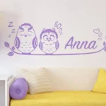 זוג ינשופים עם שם | StickDecor