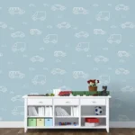 טפט לילדים מכוניות בכחול | StickDecor