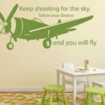 מדבקת קיר מטוס תמשיך ... | StickDecor