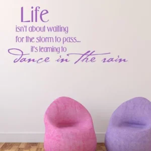 …Life is not about waiting for the storms