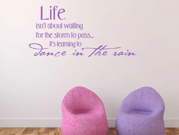 …Life is not about waiting for the storms