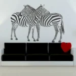 מדבקת קיר זברות מתחבקות | StickDecor