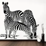 מדבקות קיר זברות מאושרות | StickDecor