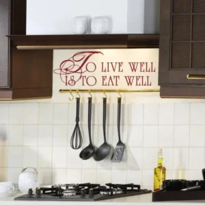 מדבקת קיר to live well is to eat well