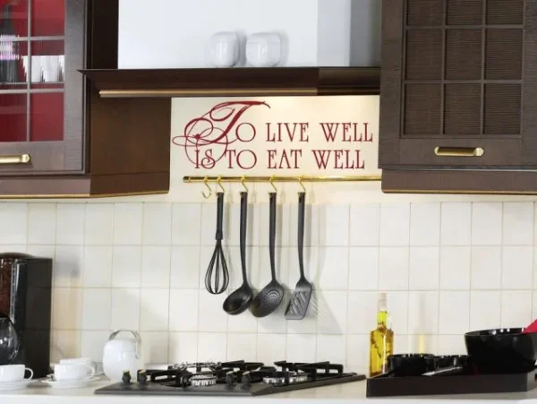 מדבקת קיר to live well is to eat well