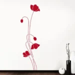 מדבקת פרחי פרג | StickDecor