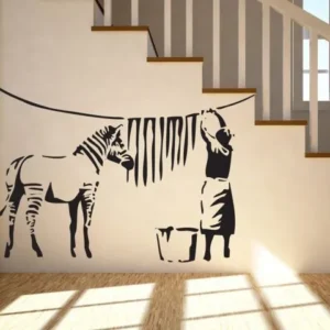 אומנות BANKSY ניכוי פסי זברה