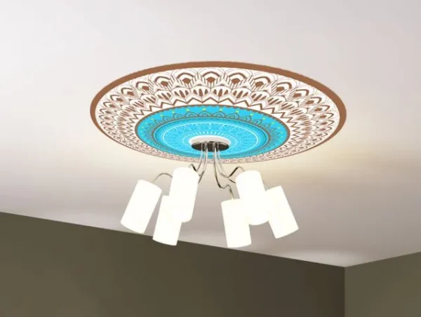 מדבקה לתקרה רוזאטה כחולה
