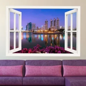 3D window romantic city