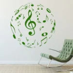 מדבקת קיר תווים במעגל | StickDecor