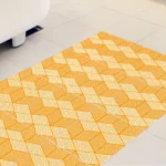 מדבקות לרצפה בעיצוב גאומטרי כתום | StickDecor