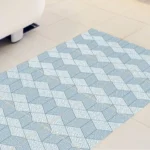 מדבקות לרצפה בעיצוב גאומטרי כחול | StickDecor