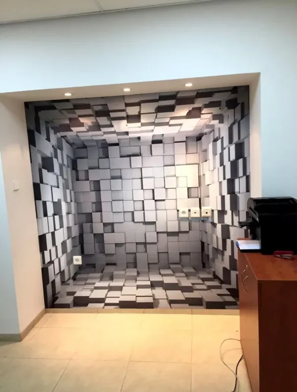 מדבקת טפט קוביות תלת מיימד